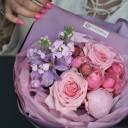 Букет Оттенки лаванды - с добавлением зелени - миниатюра 