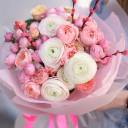 Букет Кокетка - с добавлением зелени - миниатюра 