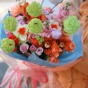 Букет Colorful Day - с добавлением зелени - миниатюра 