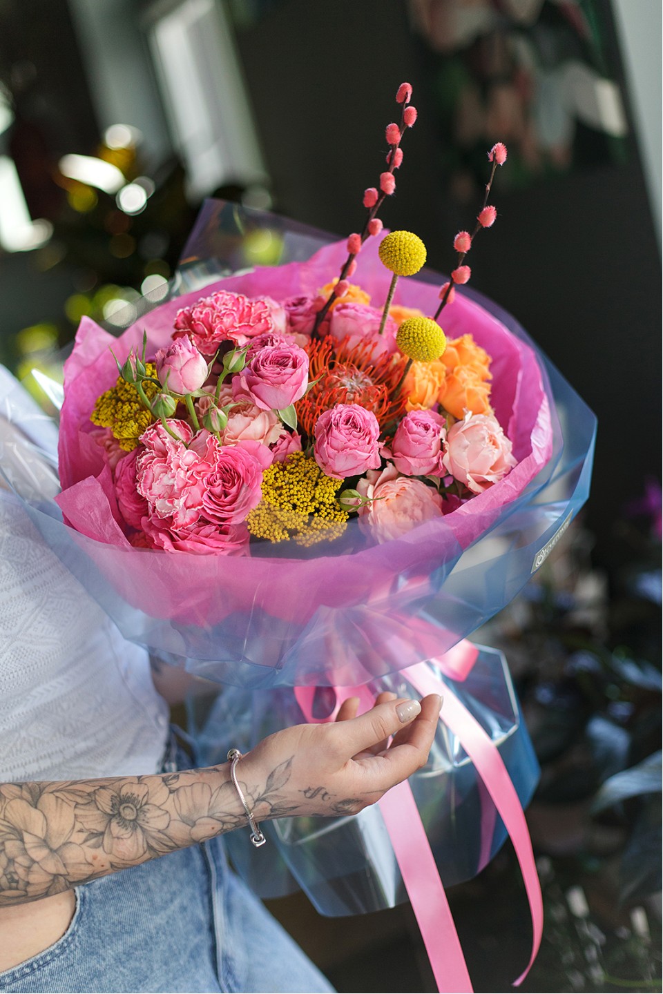 Букет Лучик - подарочное оформление