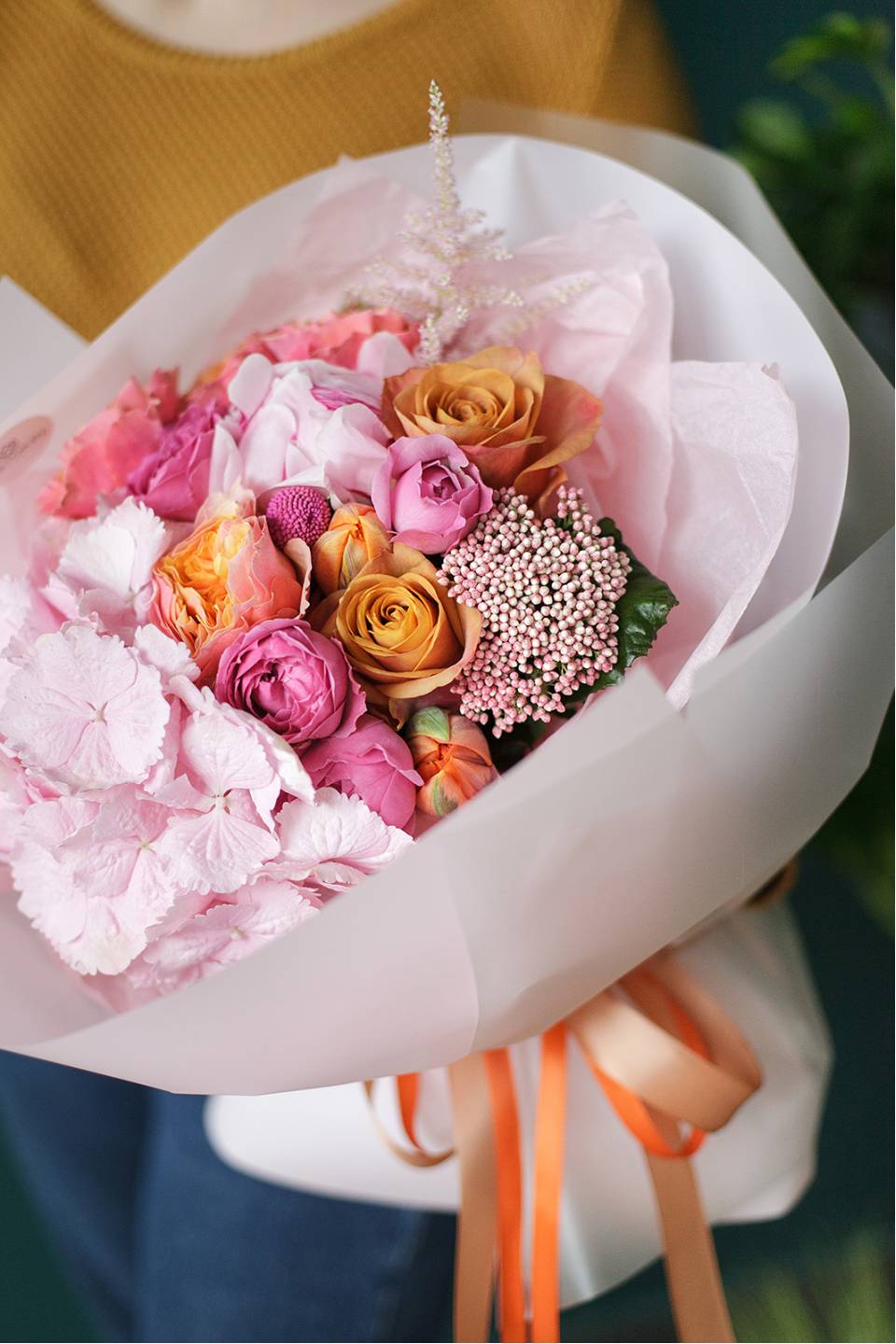 Букет Терракот - с добавлением зелени