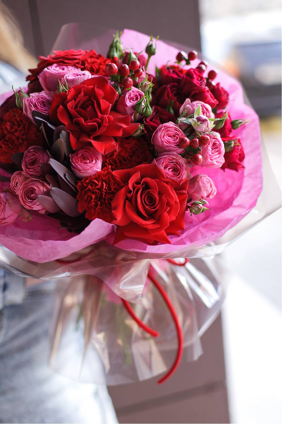 Букет Розелла - с добавлением зелени