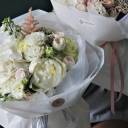 Букет Тёплое облако - с добавлением зелени - миниатюра 