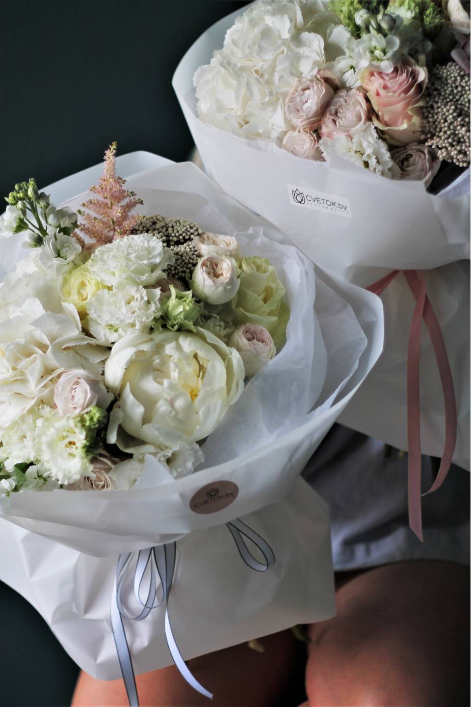 Букет Тёплое облако - с добавлением зелени