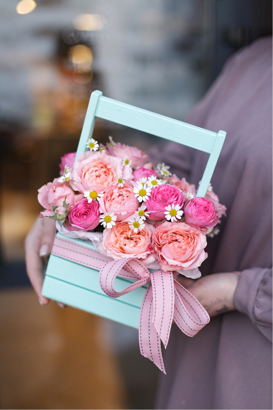 Композиция в коробке Римини - подарочное оформление