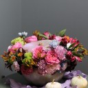 Композиция Праздничная тыква №3 - с добавлением зелени - миниатюра 