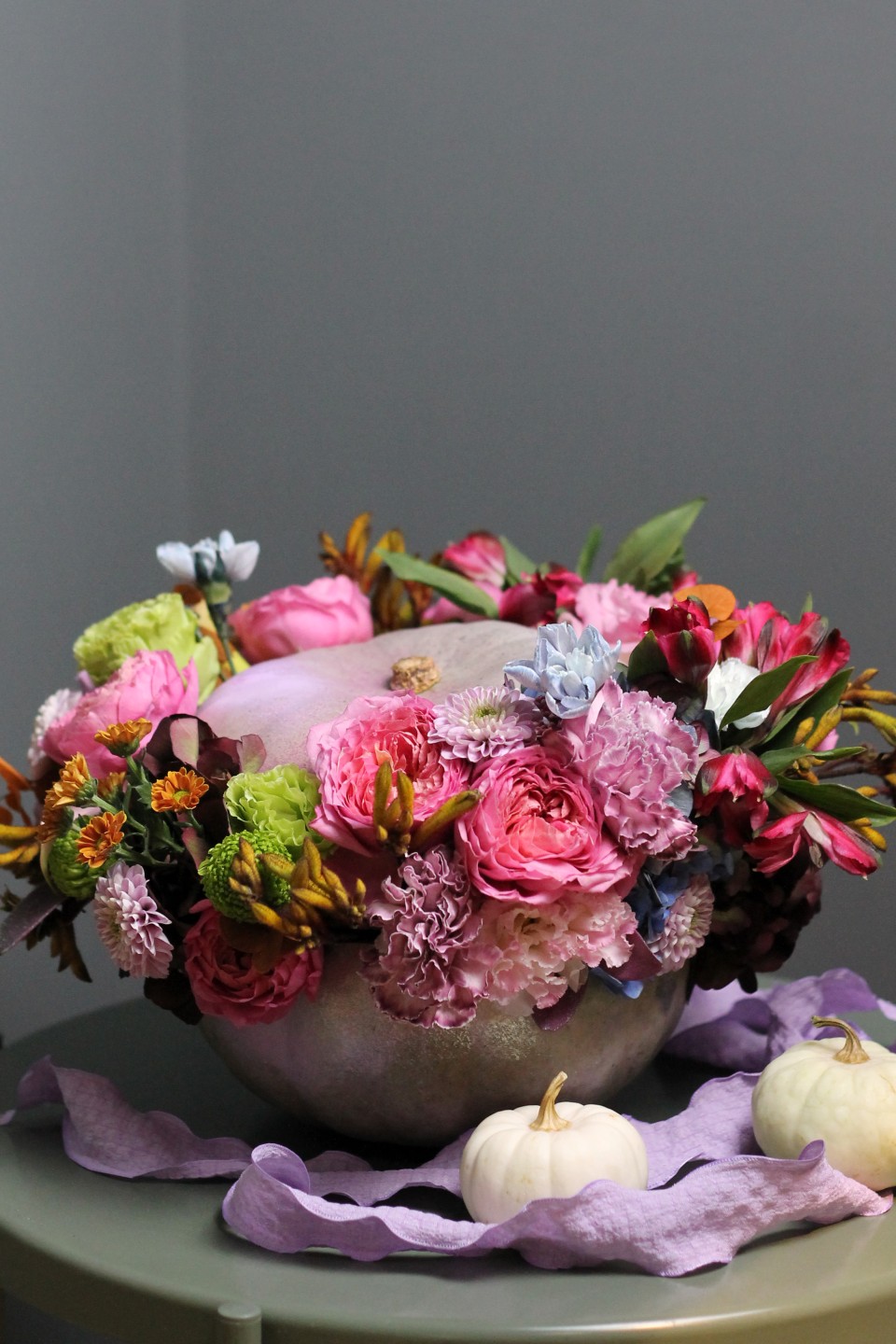 Композиция Праздничная тыква №3 - с добавлением зелени