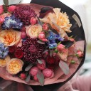 Букет  Ночное вдохновение - с добавлением зелени - миниатюра 