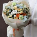 Букет Фьюжин - с добавлением зелени - миниатюра 