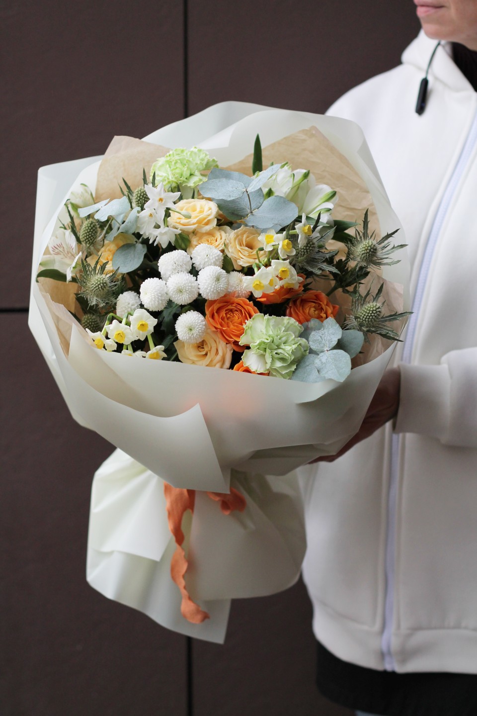 Букет Фьюжин - с добавлением зелени