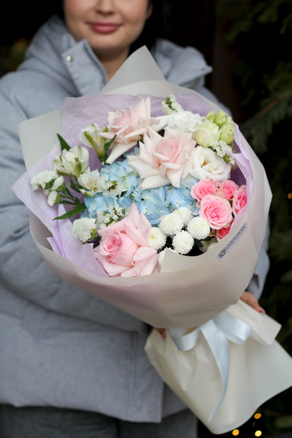 Букет Айсти - с добавлением зелени