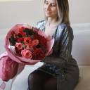 Букет Heart is Love - с добавлением зелени - миниатюра 