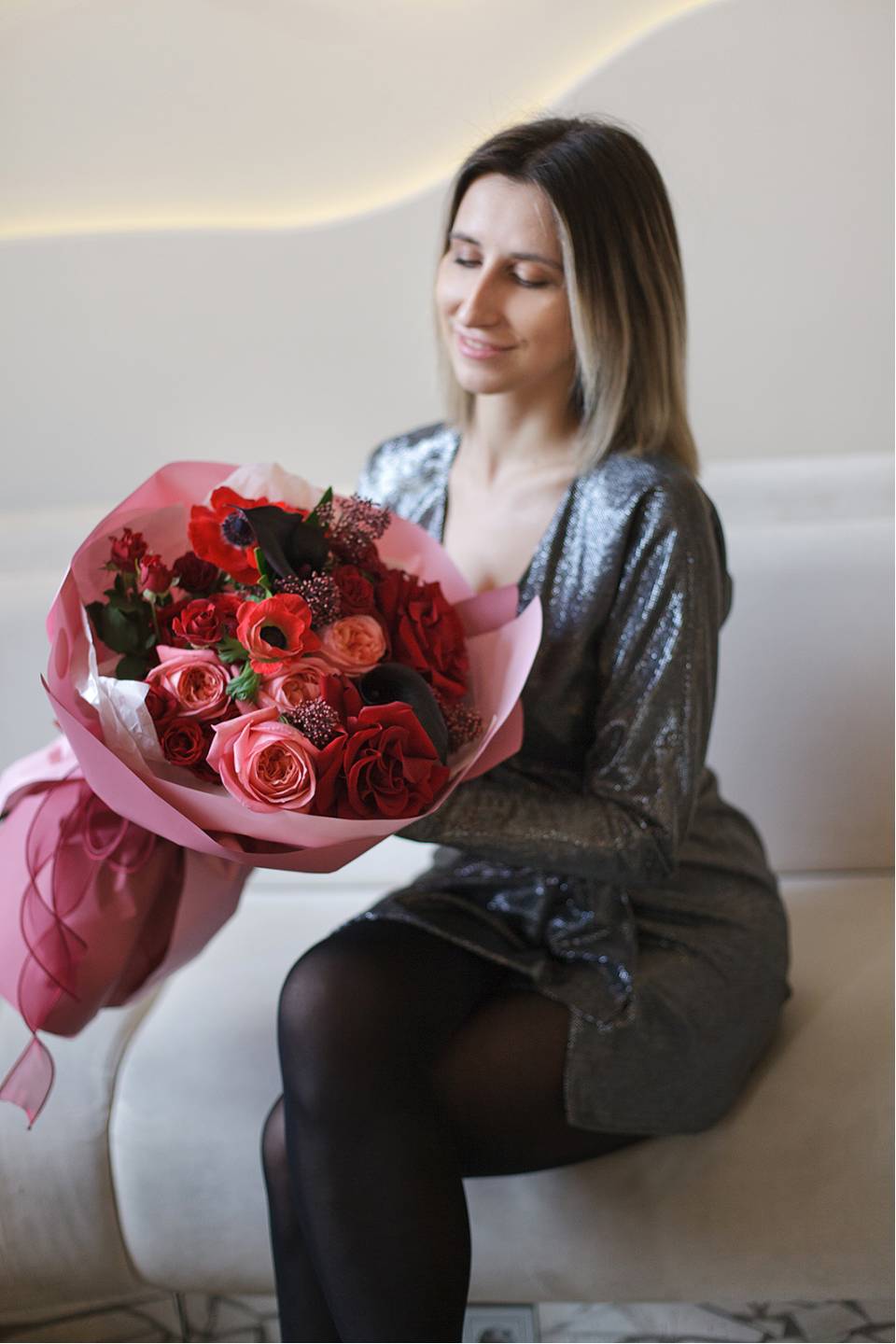 Букет Heart is Love - с добавлением зелени