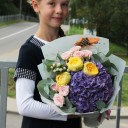 Букет Школьный - с добавлением зелени - миниатюра 