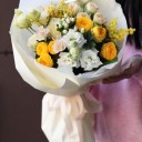 Букет Мимоза - с добавлением зелени - миниатюра 