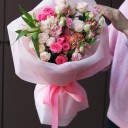 Букет Калейдоскоп - с добавлением зелени - миниатюра 