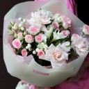 Букет Звёздочка - с добавлением зелени - миниатюра 