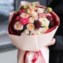 Букет Теплота сердца - с добавлением зелени - миниатюра 