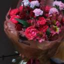 Букет Осеннее чудо - с добавлением зелени - миниатюра 