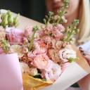 Букет Персиковое удовольствие - подарочное оформление - миниатюра