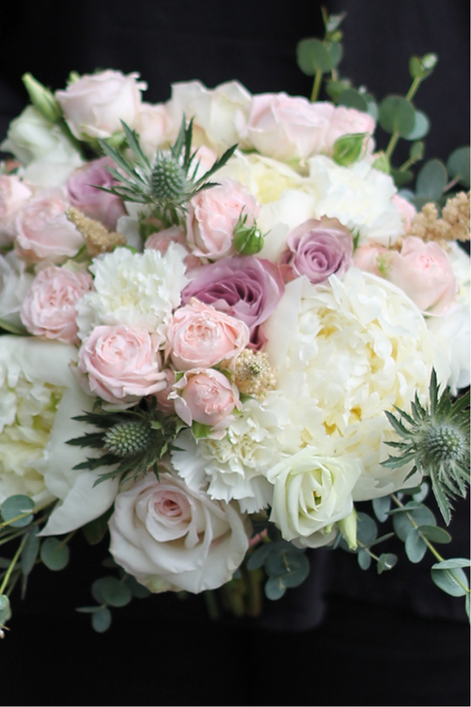 Букет невесты Пудра - с добавлением зелени