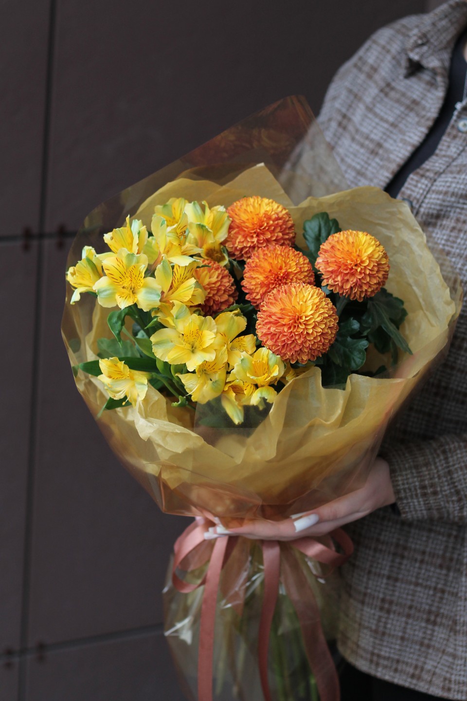 Букет Айвори - с добавлением зелени