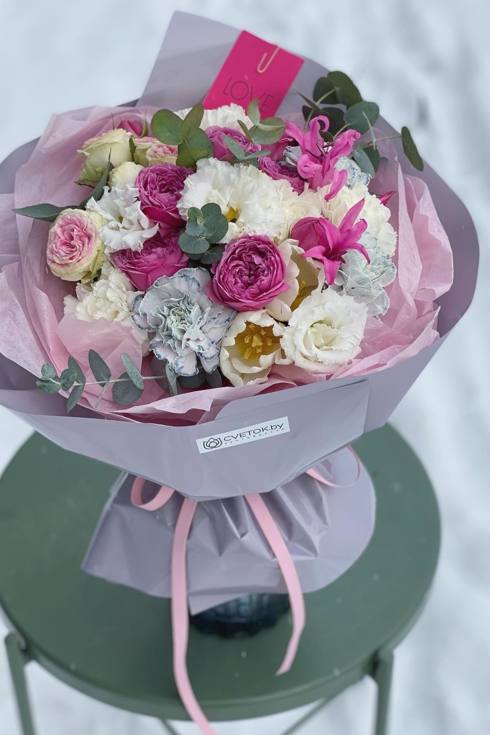 Букет Зимний праздник - с добавлением зелени