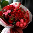 Букет Игривый пунш - с добавлением зелени - миниатюра 