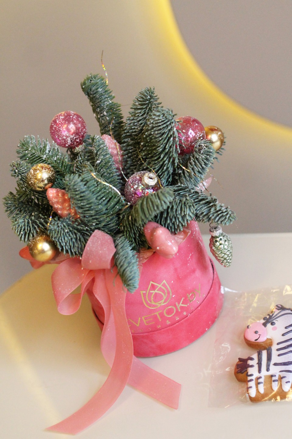 Новогодняя композиция Рождественская палитра - с добавлением зелени