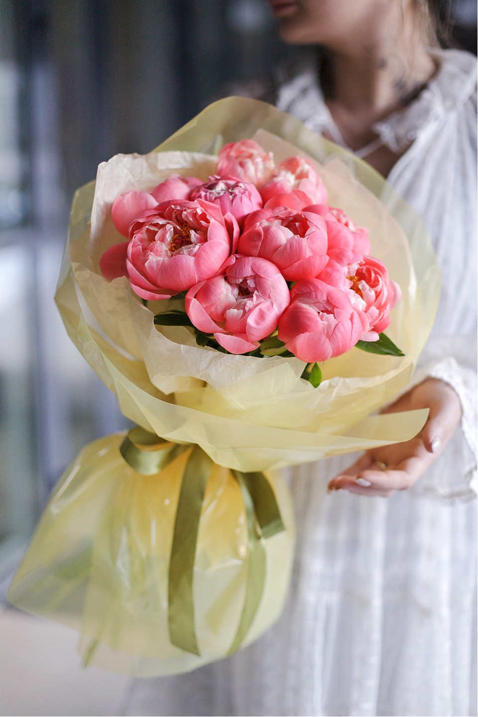 Букет пионов Корал