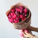 Букет Тюльпина - с добавлением зелени - миниатюра 