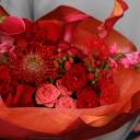 Букет Шарлах - с добавлением зелени - миниатюра 