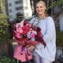 Букет Винный Бархат - с добавлением зелени - миниатюра 