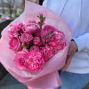 Букет Малинка - с добавлением зелени - миниатюра 