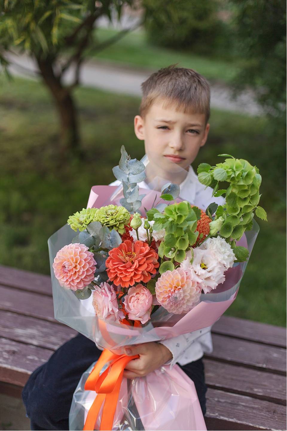Букет Танец Осени - с добавлением зелени