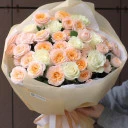 Букет из кустовых роз Солнечный Персик - миниатюра