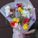 Букет фрезий Радужный День - миниатюра