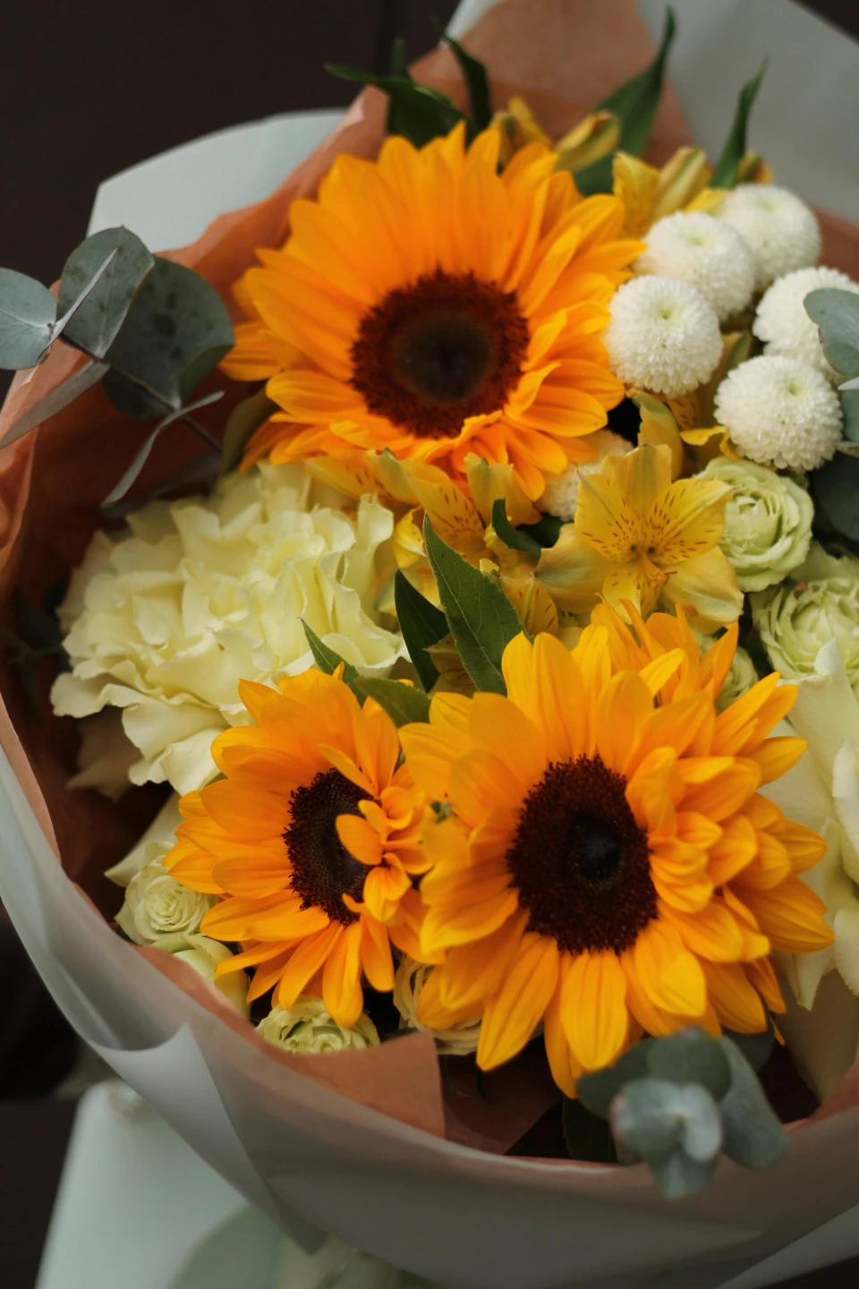 Букет с подсолнухами Яркость осени - с доставкой по Минску