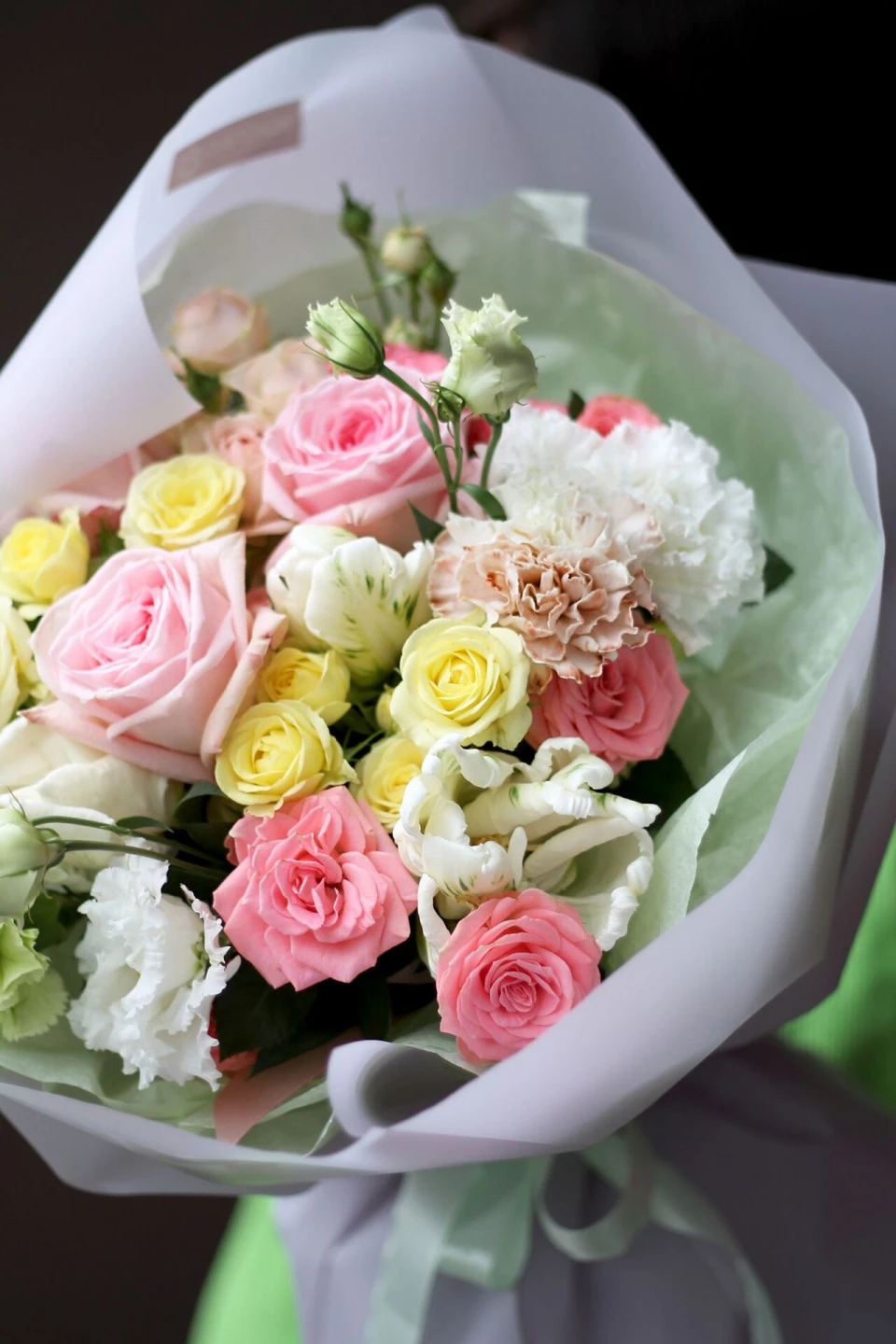 Букет Романтика души - с добавлением зелени