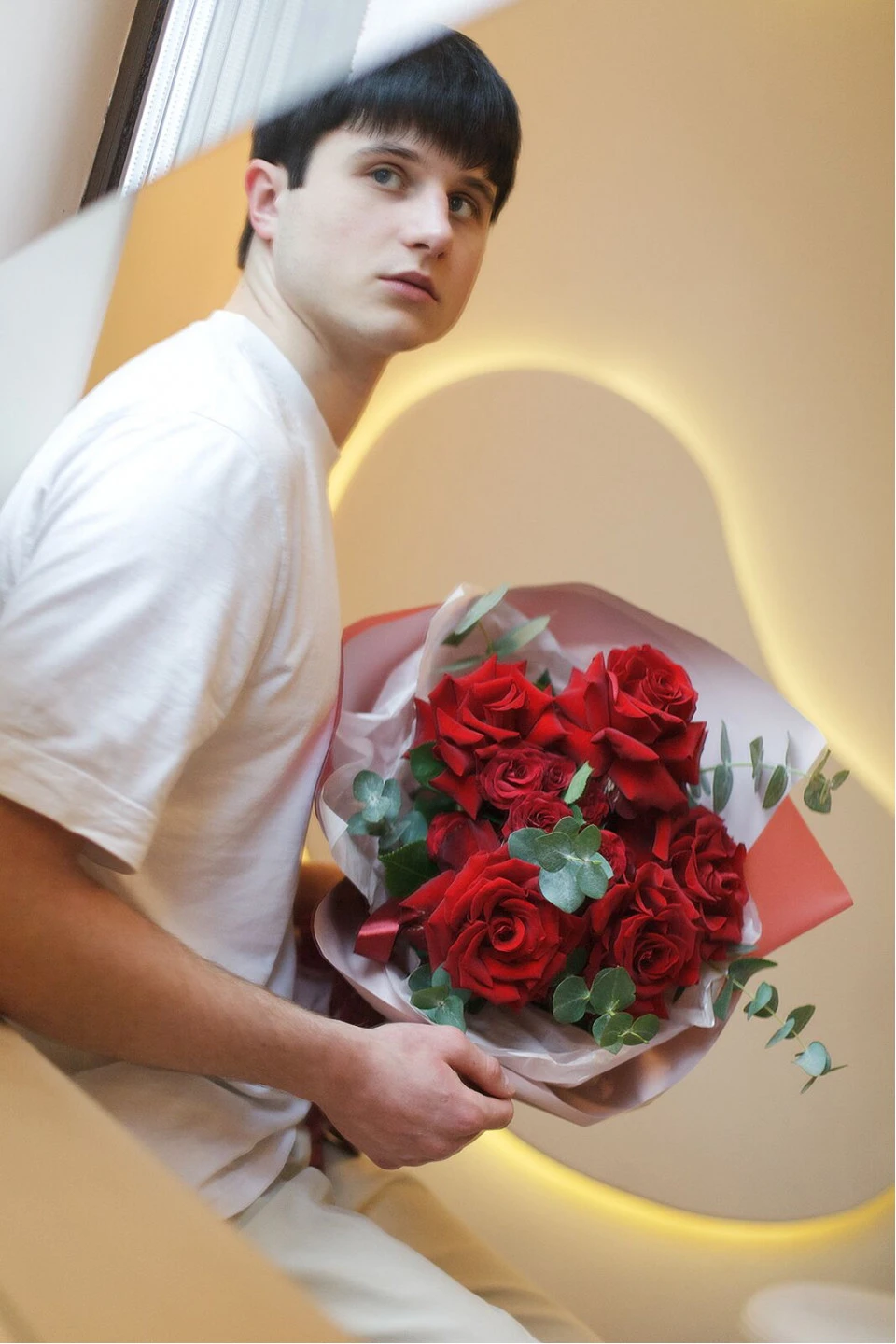 Букет с красными французскими розами My Love
